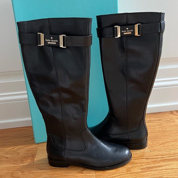 Leather Riding Boots by Kate Spade Sz 6 Black